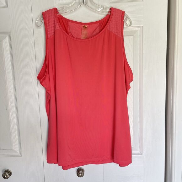 Women tank top mesh orange Plus Size 2X - Picture 1 of 10